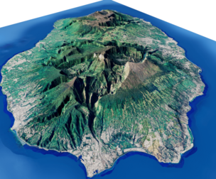 Reunion island full 3d model terrain