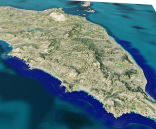 Rhodes Island full 3d model terrain
