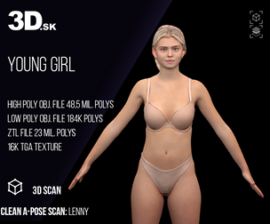 Cleaned A Pose Scan | 3D Model Lenny Underwear