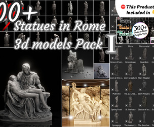 100+ Famous Statues in Rome 3d models Pack Ⅰ