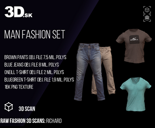 Raw Fashion Clothes 3D Scans Set | Richard