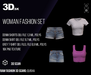 Raw Fashion Clothes 3D Scans Set | Quisha