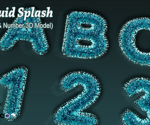 36 Fluid splash (Alphabet & Number) Vol 5