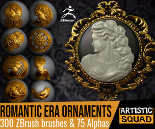 Romantic Era Ornaments Maker 300 ZBrush brushes