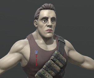 Cartoon stylized Army soldier Game ready No rig