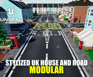 Stylized UK Modular House and Road