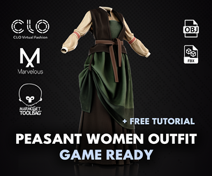 Low Poly Peasant Women Outfit