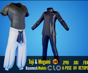 Toji And Megumi Fushiguro - Basemesh Models