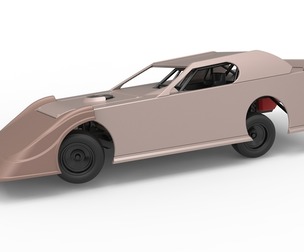Dirt Modified Super stock car while turning 1:25