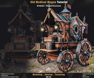 Old Medival Wagon / Full Tutorial Process