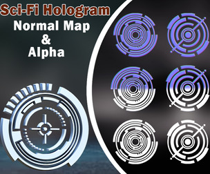 100 Sci-fi Hologram Normal Map and Alpha