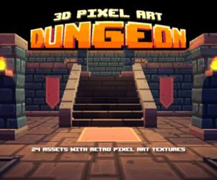 3D Pixel Art Dungeon