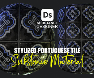 Stylized Portuguese Tiles Material 04