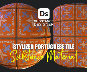 Stylized Portuguese Tiles Material 05
