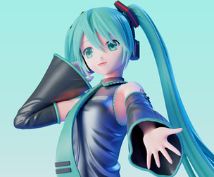 Hatsune Miku 3D Print Figure