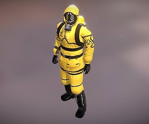 Man In Protective Hazmat Suit