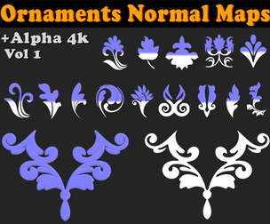 100 Ornaments Normal Maps and Alpha Vol 1