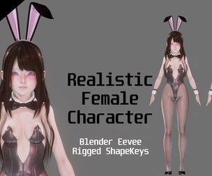 Bunny Girl - Realistic Female Character - Blender