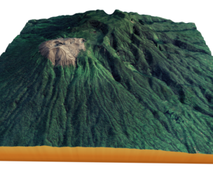 Mount Merapi 3d terrain model