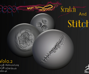 SCRATCH AND STITCH WOUND BRUSHES FOR HUMAN SKIN