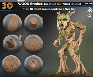 WOOD Brushes / Creature skin VDM Brushes  Vol 09
