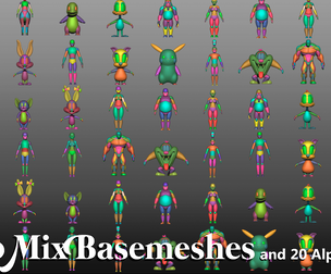 20 Basemeshes and 20 Mixed Alphas