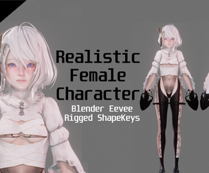 Swordswoman - Realistic Female Character - Blender
