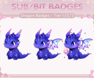 Cute Dragon Twitch Loyalty Sub Bit Badges