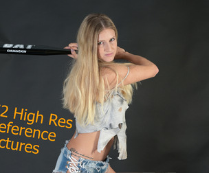 PR0009 - Blonde woman with a baseball bat