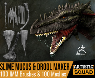 Slime Mucus and Drool Maker 100 IMM ZBrush Brushes