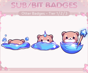 Cute Otter/Beaver Twitch Sub Badges
