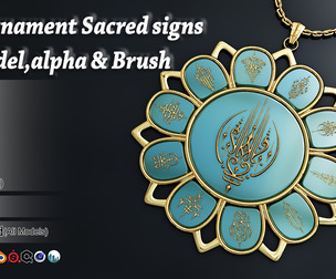 111 ornament sacred signs 3d Model,alpha & brush