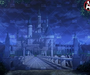 [2D Background] Castle_night2 - "Fantasy06"