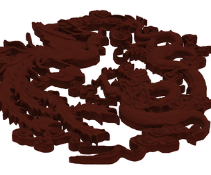 3D Art Dragon and Phoenix Stencil