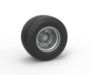 Wheel of Vintage Dirt race car V1 Scale 1:25