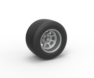 Wheel of Vintage Dirt race car V2 Scale 1:25