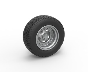 Front Wheel of NE Dirt Modified stock car 1:25