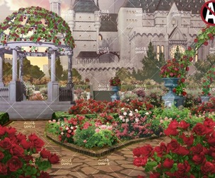 [2D Background] Rose garden_evening - "Fantasy06"