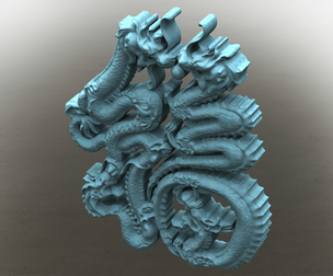 3D Art Chinese Dragon Stencil