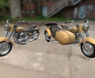 Heavy Motorcycle with Sidecar