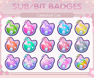 Celestial Cat Emote / Loyalty Sub Bit Badges