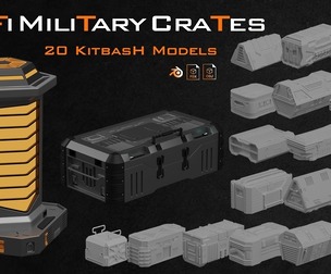 20 Sci-fi Military Crates (Boxes)