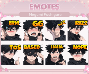 Megumi Fushiguro JJK Emotes/Sticker Pack