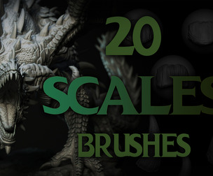 Zbrush + Blender - 20 Scales Brushes