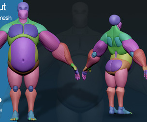 stylized anatomy Basemesh blockout 003