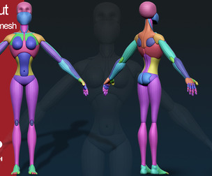 stylized anatomy Basemesh blockout 005