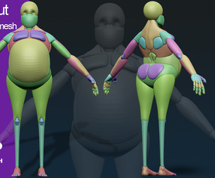 stylized anatomy Basemesh blockout 006