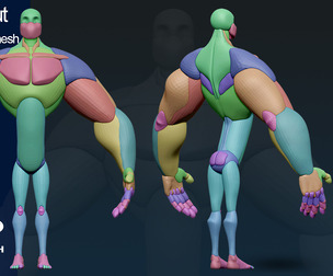 stylized anatomy Basemesh blockout 007