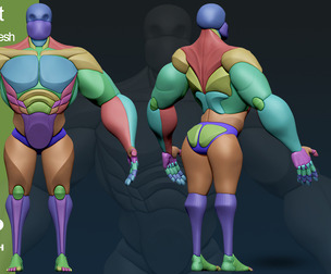 stylized anatomy Basemesh blockout 008