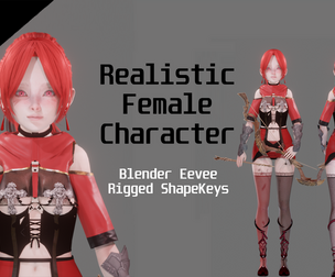 Archer girl - Realistic Female Character - Blender